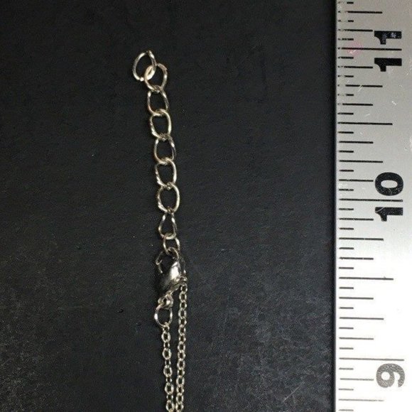 Swirly Heart Pendant Necklace Silver Chain Magenta Purple Pink Rhinestone - Picture 5 of 5